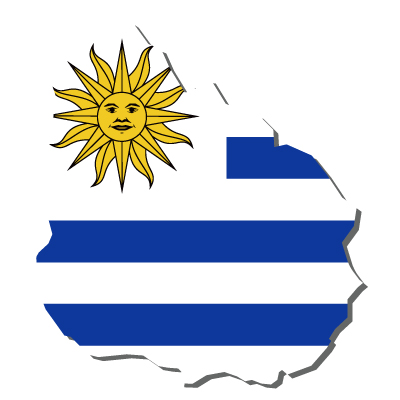 ウルグアイ東方共和国無料フリーイラスト｜無地・国旗付